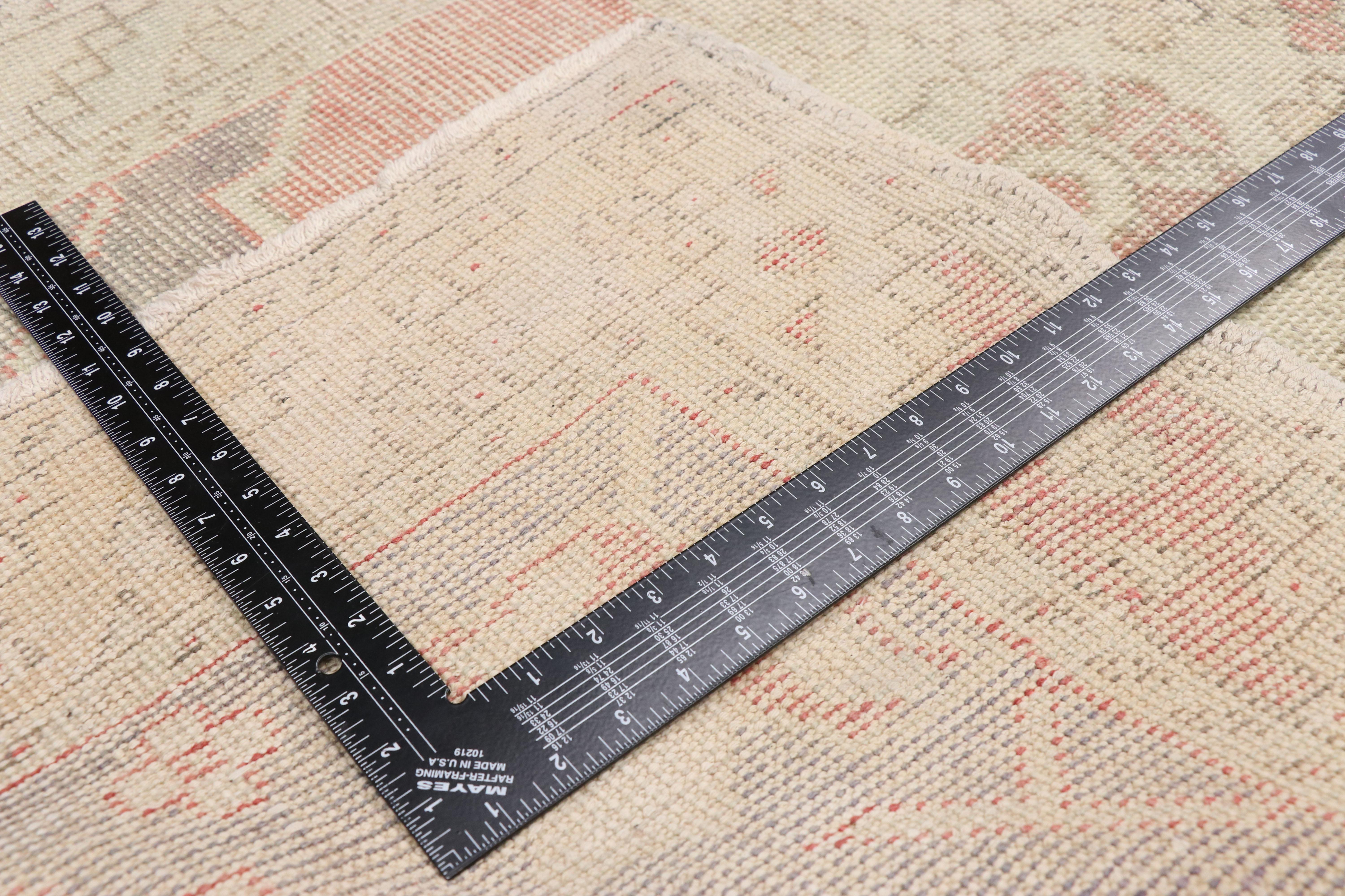 20th Century Distressed Vintage Turkish Oushak Runner with Romantic Rustic Style For Sale