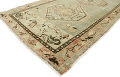 Distressed Vintage Turkish Oushak Runner with Rustic Prairie Style