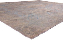 Vintage Turkish Overdyed Rug, French Provincial Meets Modern Bridgerton Style