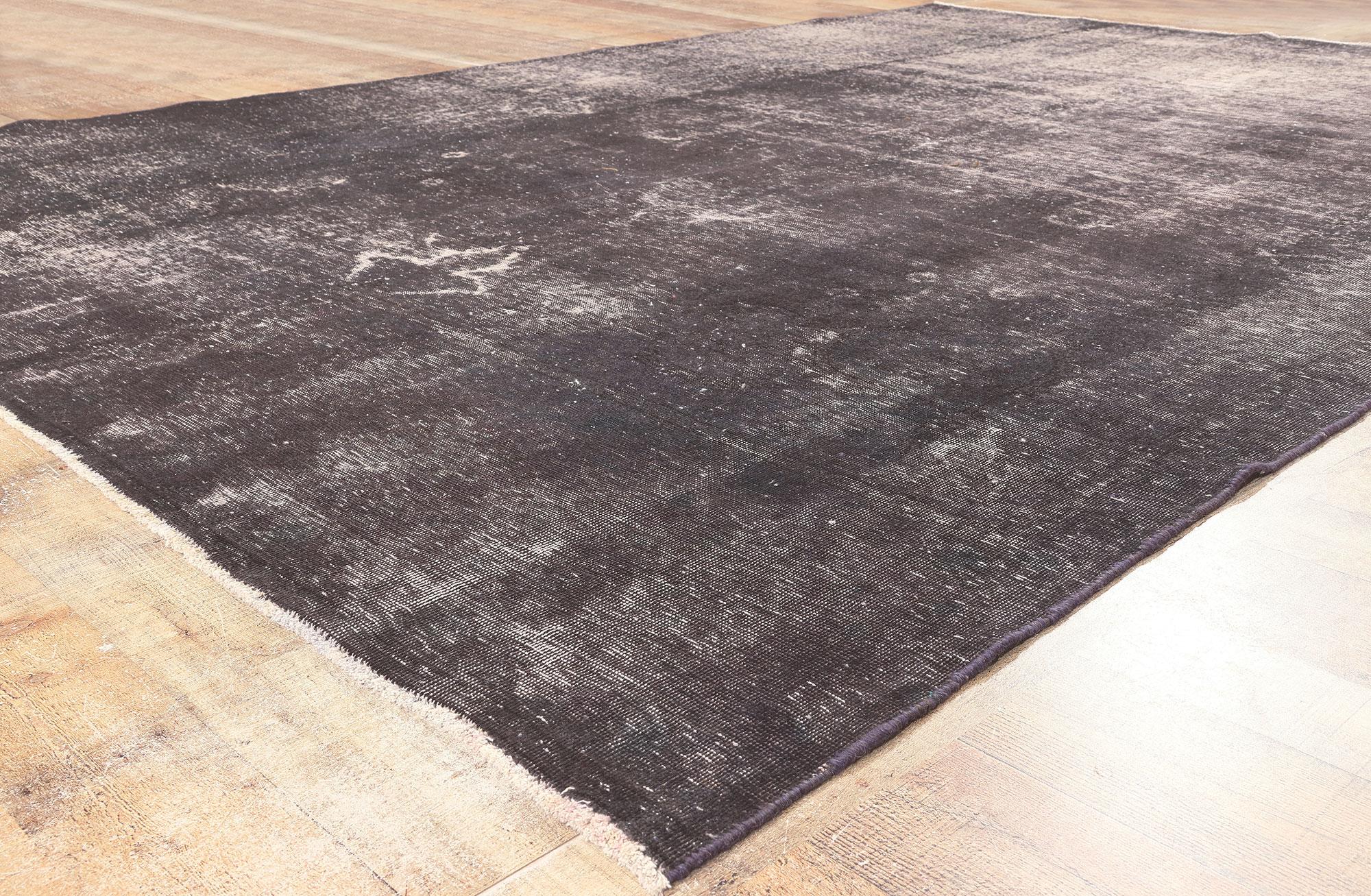 20th Century Vintage Turkish Overdyed Rug, Modern Industrial Meets Raw & Refined Bauhaus For Sale
