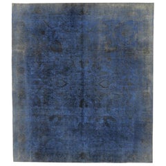 Distressed Vintage Turkish Overdyed Rug with Modern Industrial Style