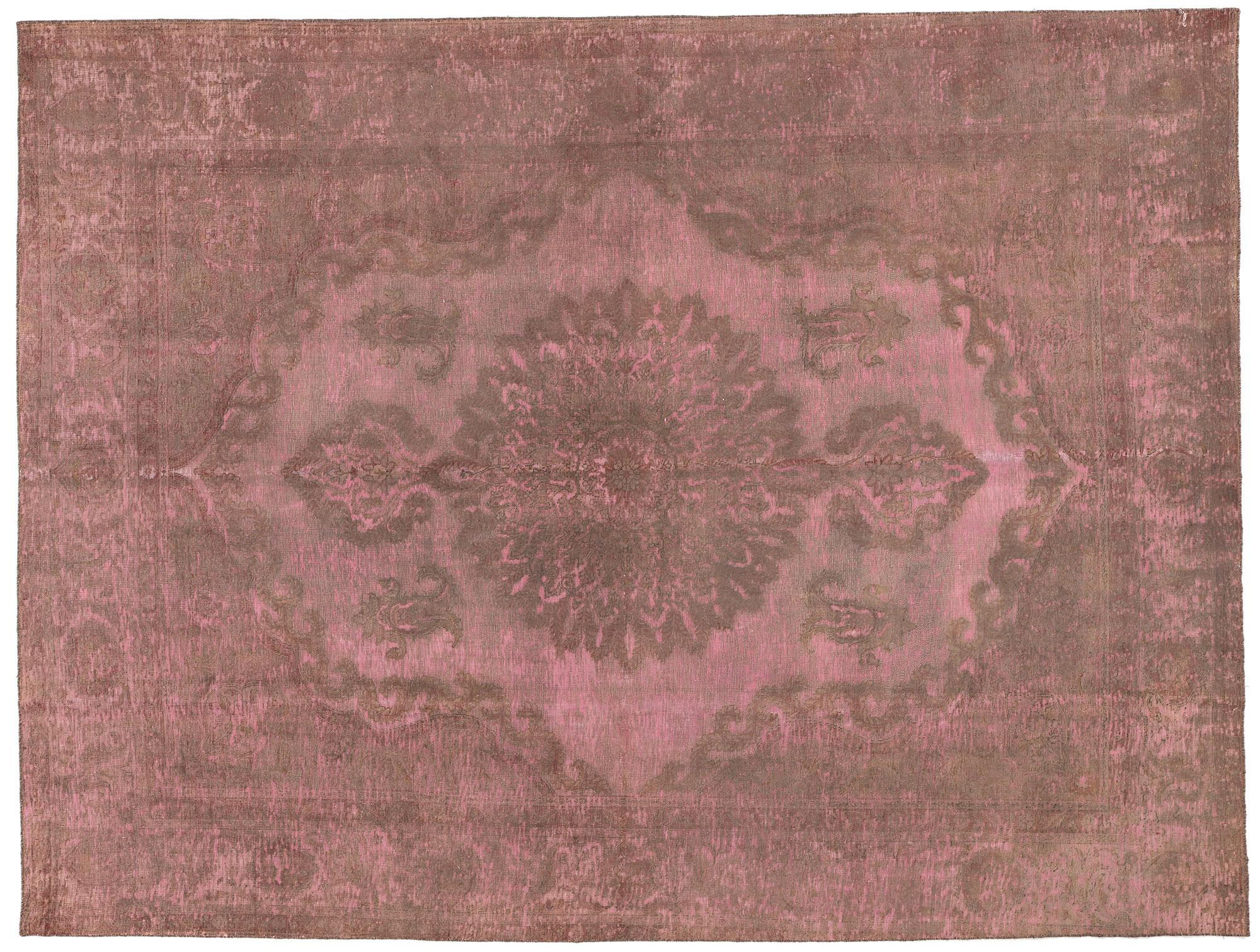 Vintage Turkish Overdyed Rug, Romantic Boho Meets Modern Industrial For Sale 4