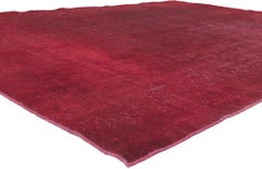 Vintage Turkish Red Overdyed Rug, Modern Elegance Meets Maximalist Style