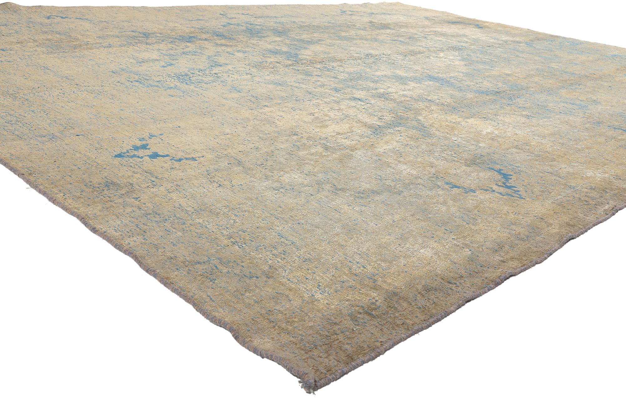 60786 Vintage Turkish Overdyed Rug, 09'08 x 13'02.
Balancing a timeless design with a romantic rustic sensibility, this hand knotted wool distressed vintage Turkish overdyed rug beautifully embodies French Provincial and Colonial Revival style. A