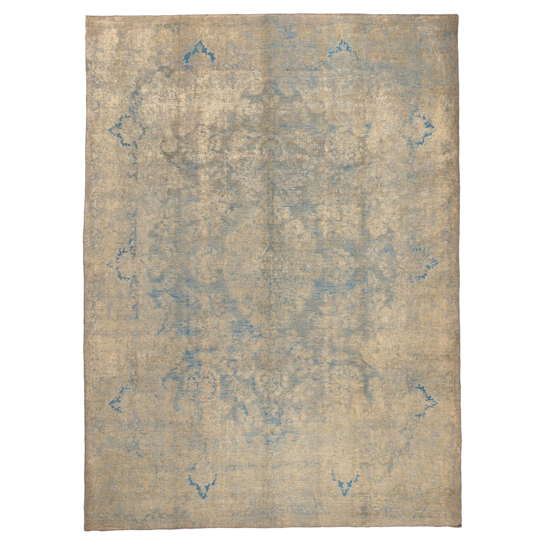 Vintage Turkish Overdyed Rug, Romantic French Provincial Meets Colonial Revival