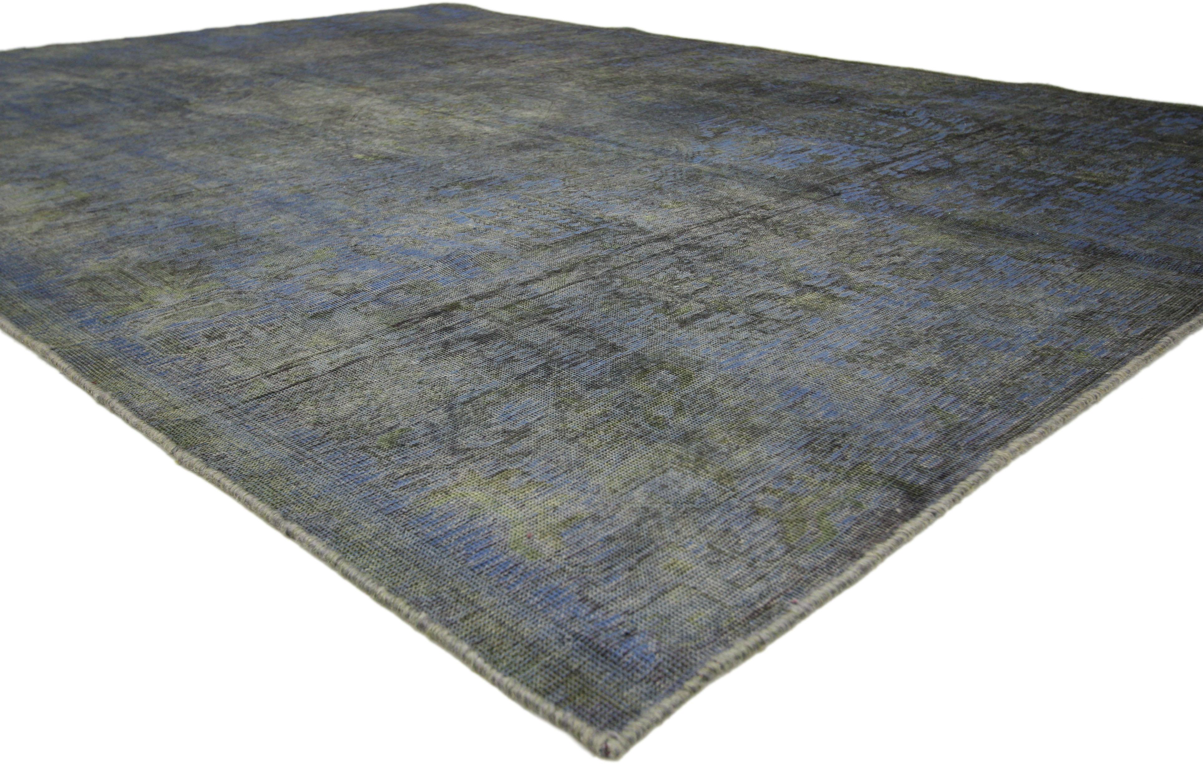 Distressed Vintage Turkish Rug With Industrial Luxe Style In Distressed Condition For Sale In Dallas, TX