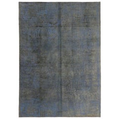 Distressed Vintage Turkish Rug With Industrial Luxe Style