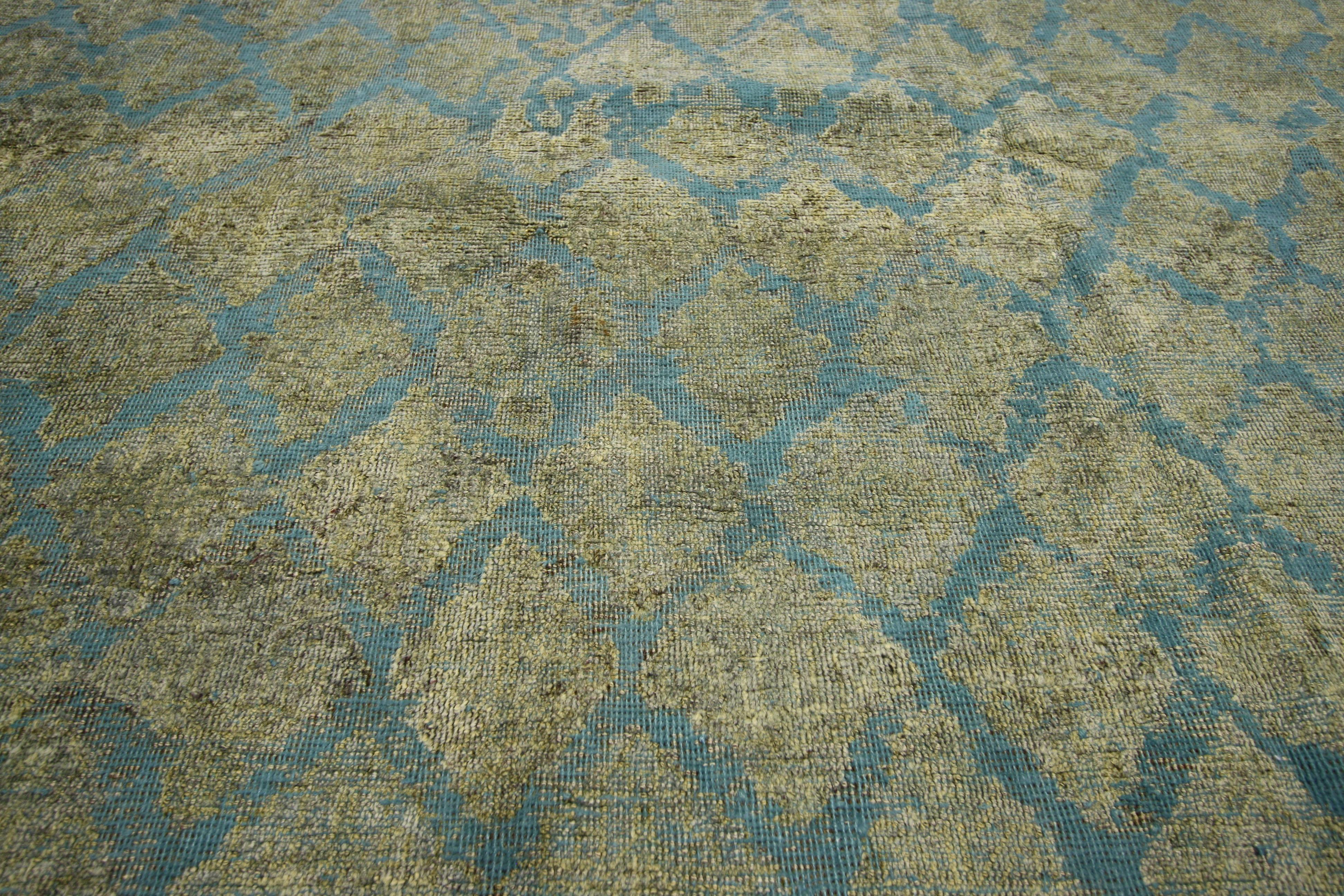 Vintage Overdyed Turkish Rug, Industrial Chic Meets Biophilic Elegance In Distressed Condition For Sale In Dallas, TX