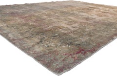 Vintage Turkish Overdyed Rug, Romantic Industrial Meets French Provincial
