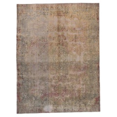 Retro Turkish Overdyed Rug, Romantic Industrial Meets French Provincial