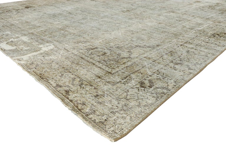 Distressed Vintage Turkish Rug with Modern Industrial Urban Luxe Style ...