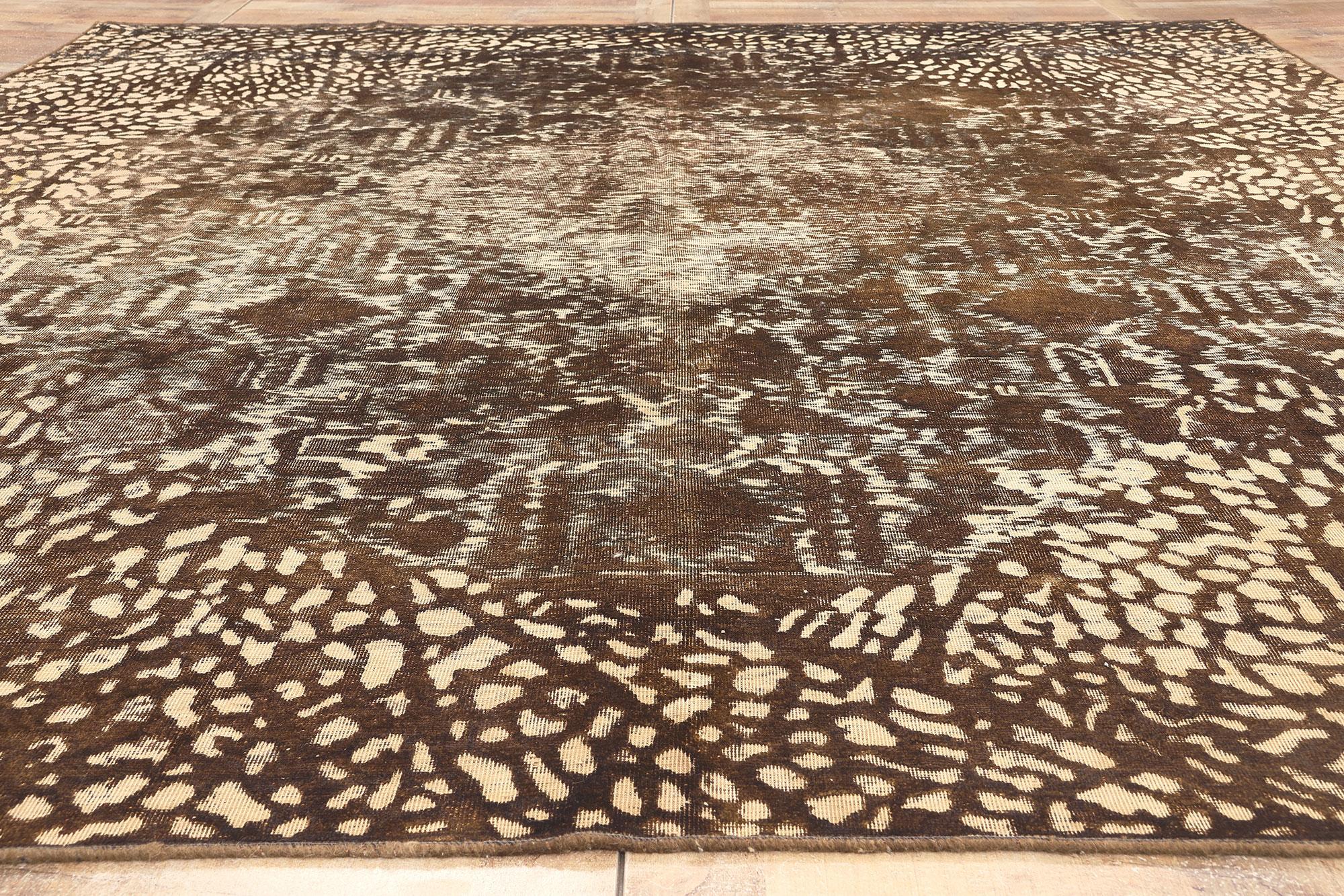 Vintage Turkish Overdyed Rug, Biophilic Design Meets Organic Modern Style For Sale 2