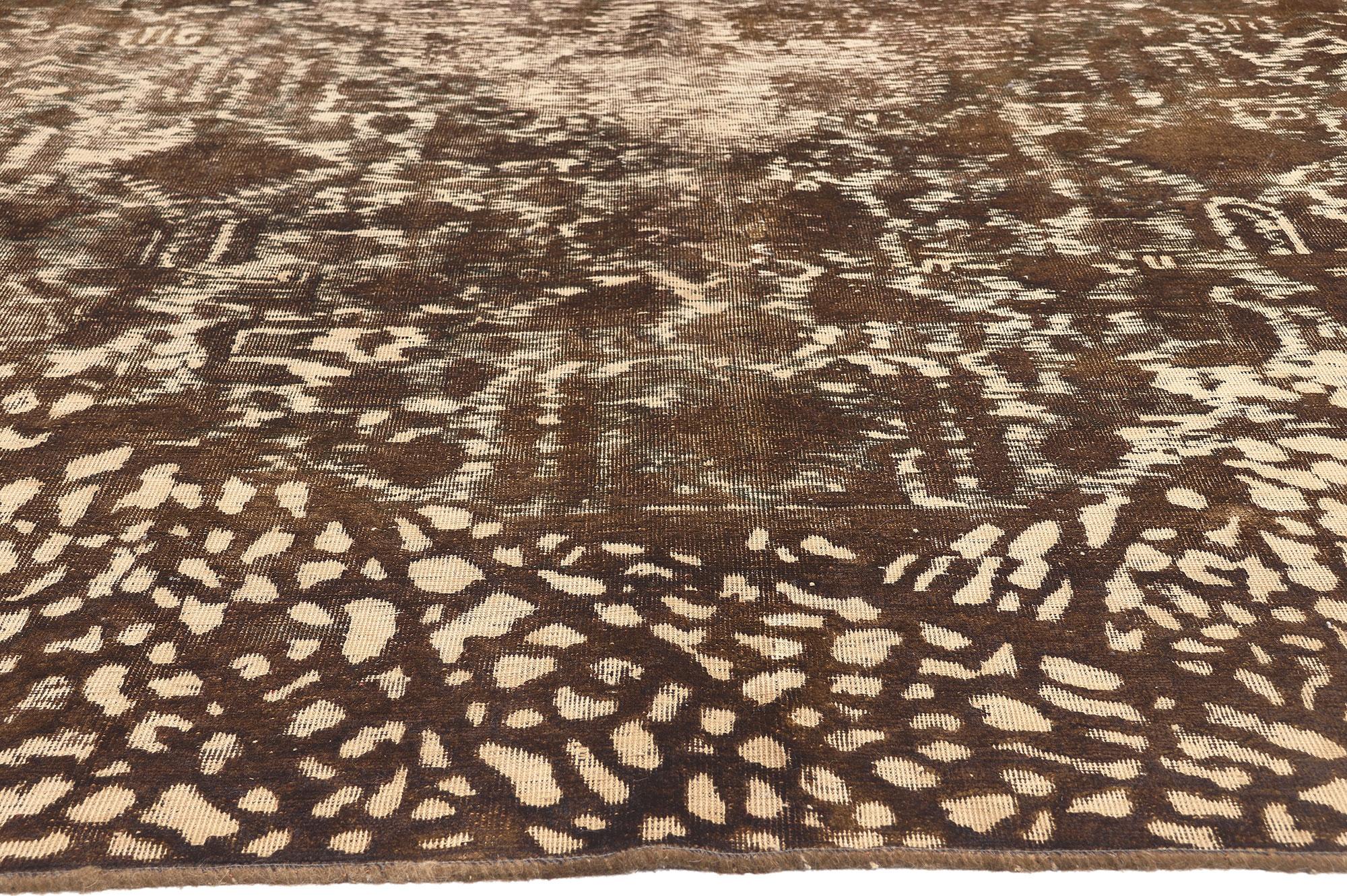 Vintage Turkish Overdyed Rug, Biophilic Design Meets Organic Modern Style In Distressed Condition For Sale In Dallas, TX