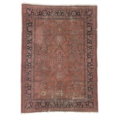 Distressed Vintage Turkish Rug with Romantic Swedish Farmhouse Style