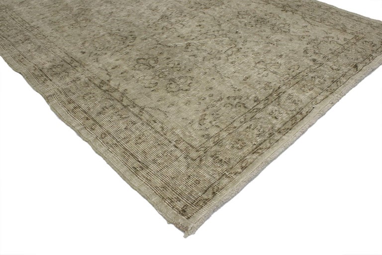 Distressed Vintage Turkish Rug with Rustic Farmhouse Style and Warm ...