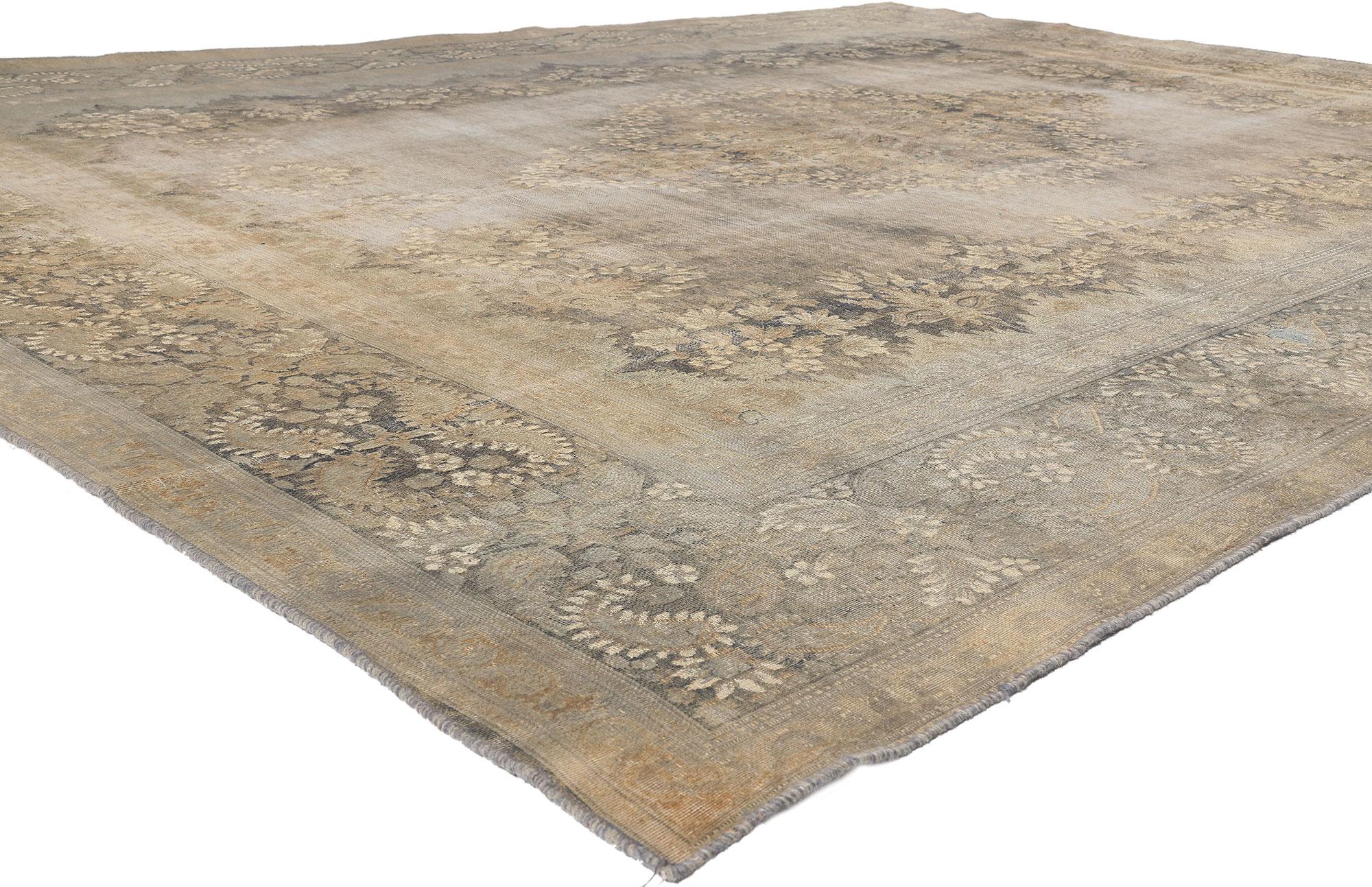 60762 Vintage Turkish Overdyed Rug, 09’05 x 12’10.
Get ready for a design tango where Colonial Revival meets the softer side of Modern Industrial – it's like the ultimate dance-off for your floors. This vintage Turkish rug isn't just a floor