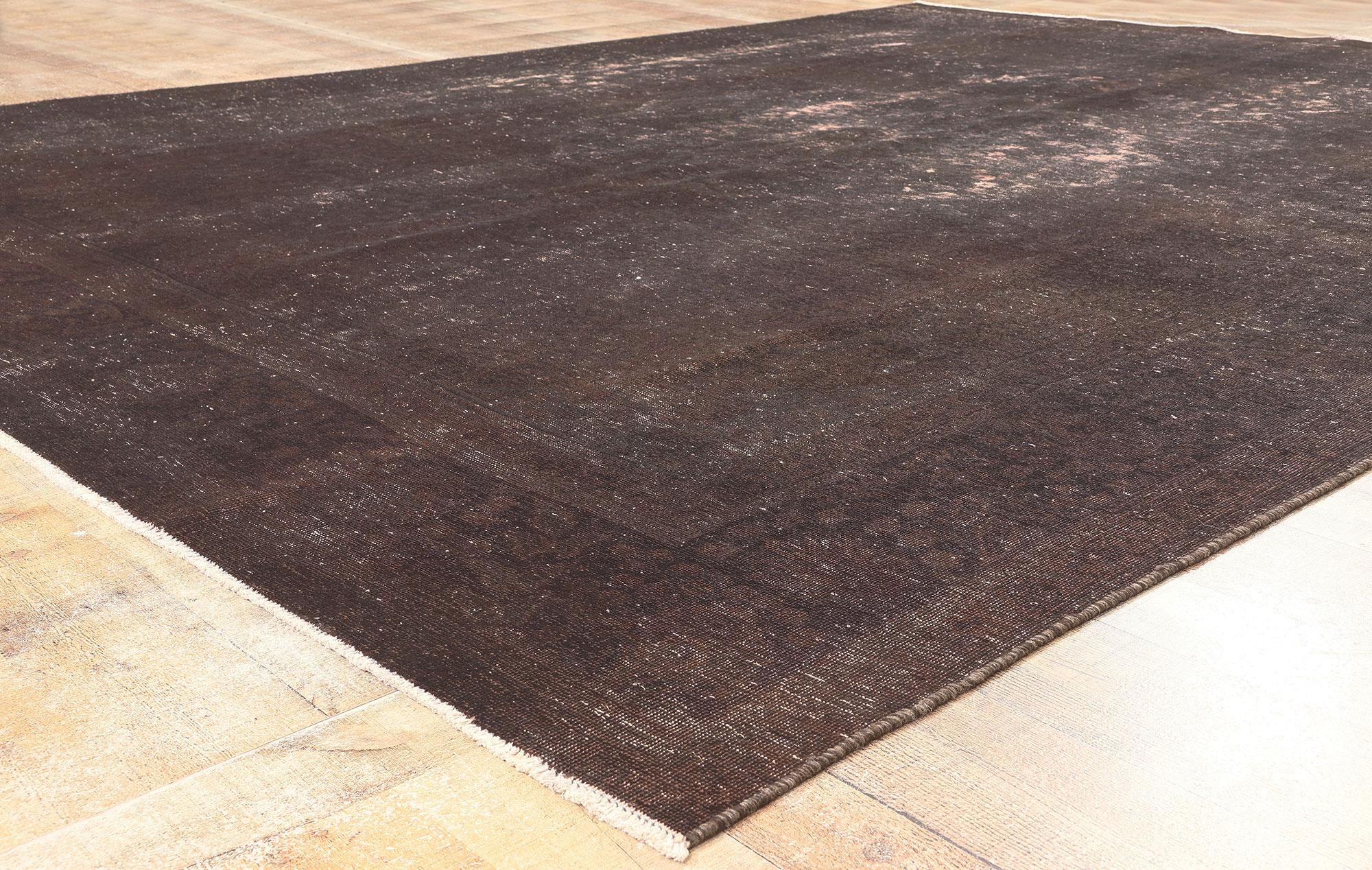 20th Century Earth-Tone Vintage Turkish Overdyed Rug, Modern Industrial Meets Luxury Lodge For Sale