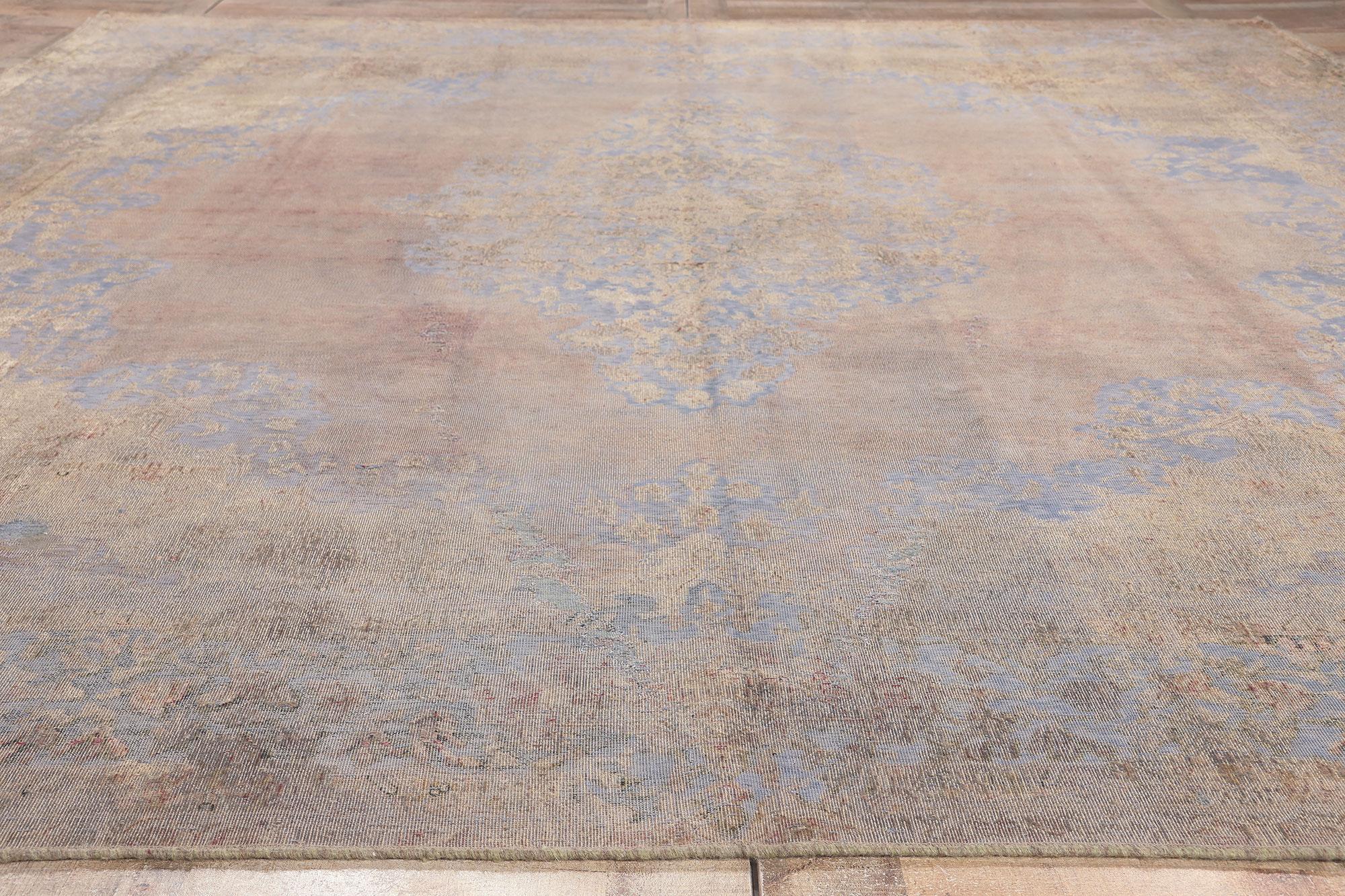 Vintage Turkish Overdyed Rug, French Provincial Meets Federal Adam Style For Sale 2