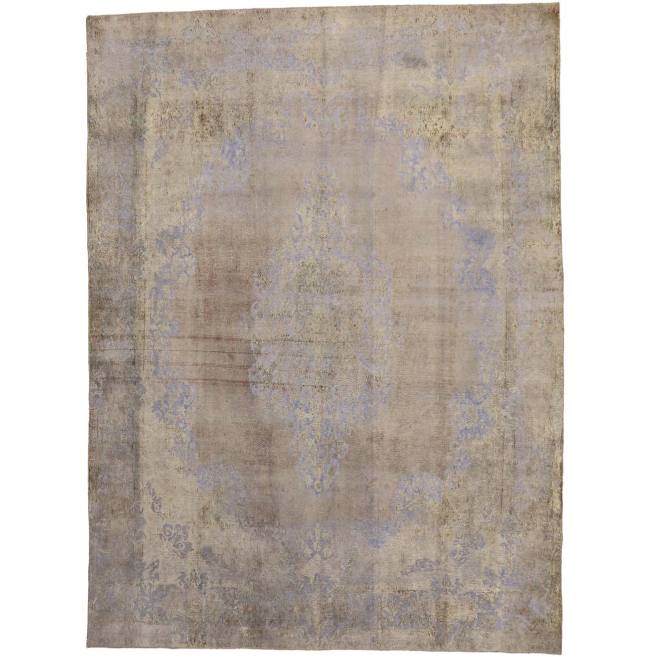 Distressed Vintage Turkish Rug with Rustic Industrial Style and Soft ...