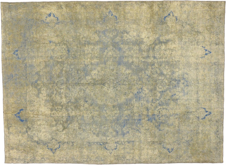 Distressed Vintage Turkish Rug with Chippendale French Country Style ...