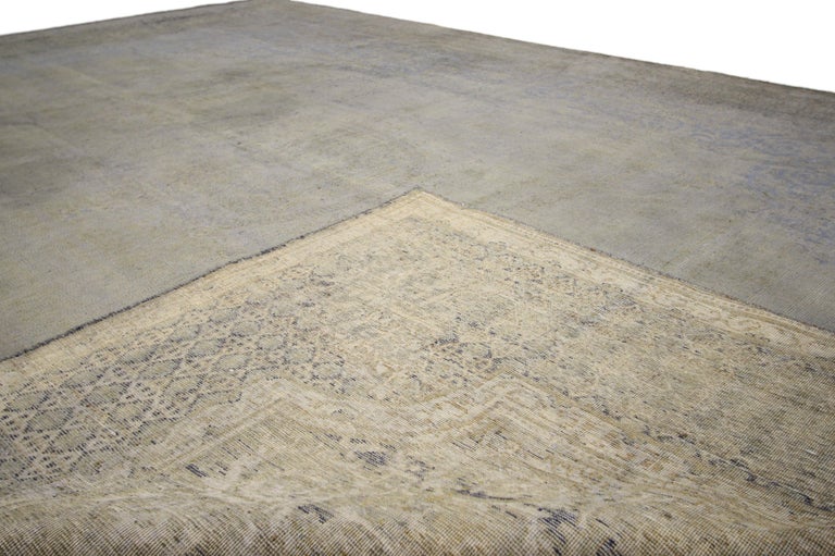 Industrial Rustic Rug Distressed Vintage Turkish Rug with Rustic Modern Industrial Style For ...