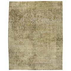 Distressed Vintage Turkish Rug with Rustic Modern Industrial Style