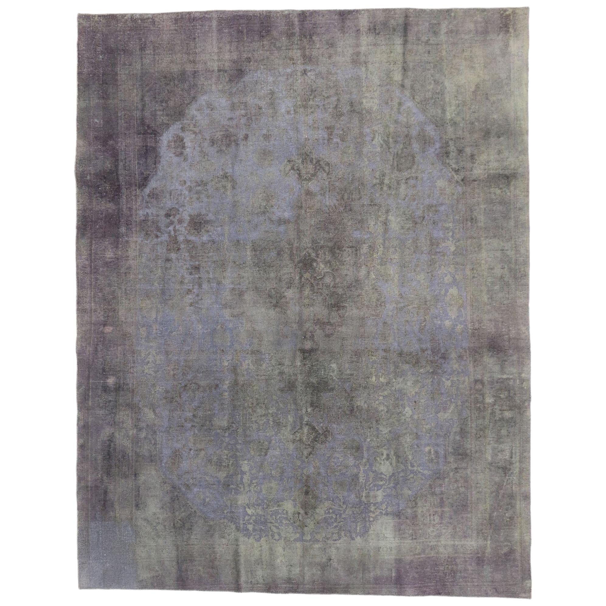 Distressed Vintage Turkish Rug with Modern French Luxe Industrial Style