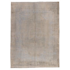 Vintage Turkish Overdyed Rug, French Industrial Meets Belgian Chic