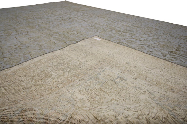 Distressed Vintage Turkish Rug with Chippendale French Country Style ...