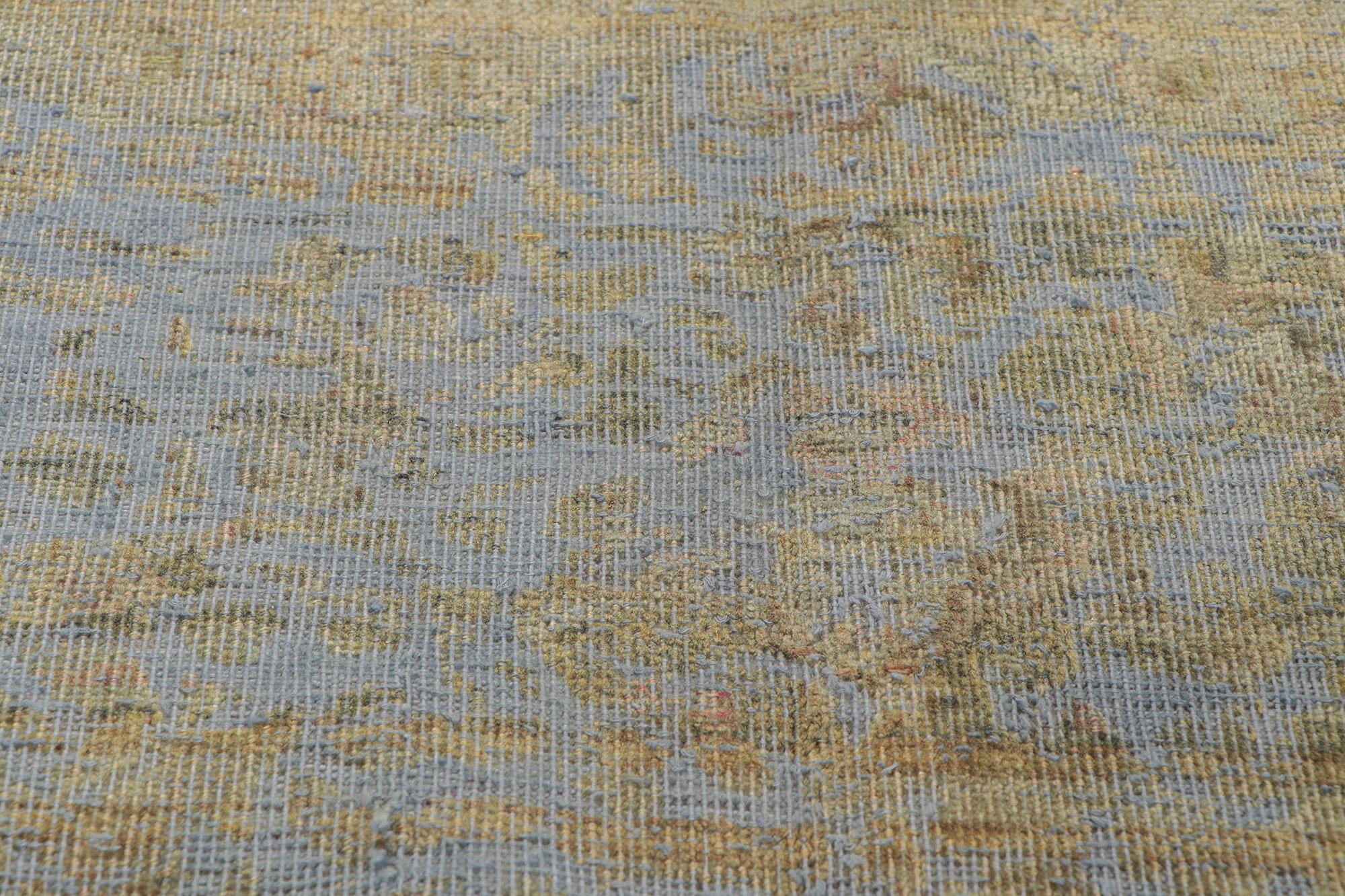 Vintage Turkish Overdyed Rug, Belgian Chic Meets French Industrial Style In Distressed Condition For Sale In Dallas, TX
