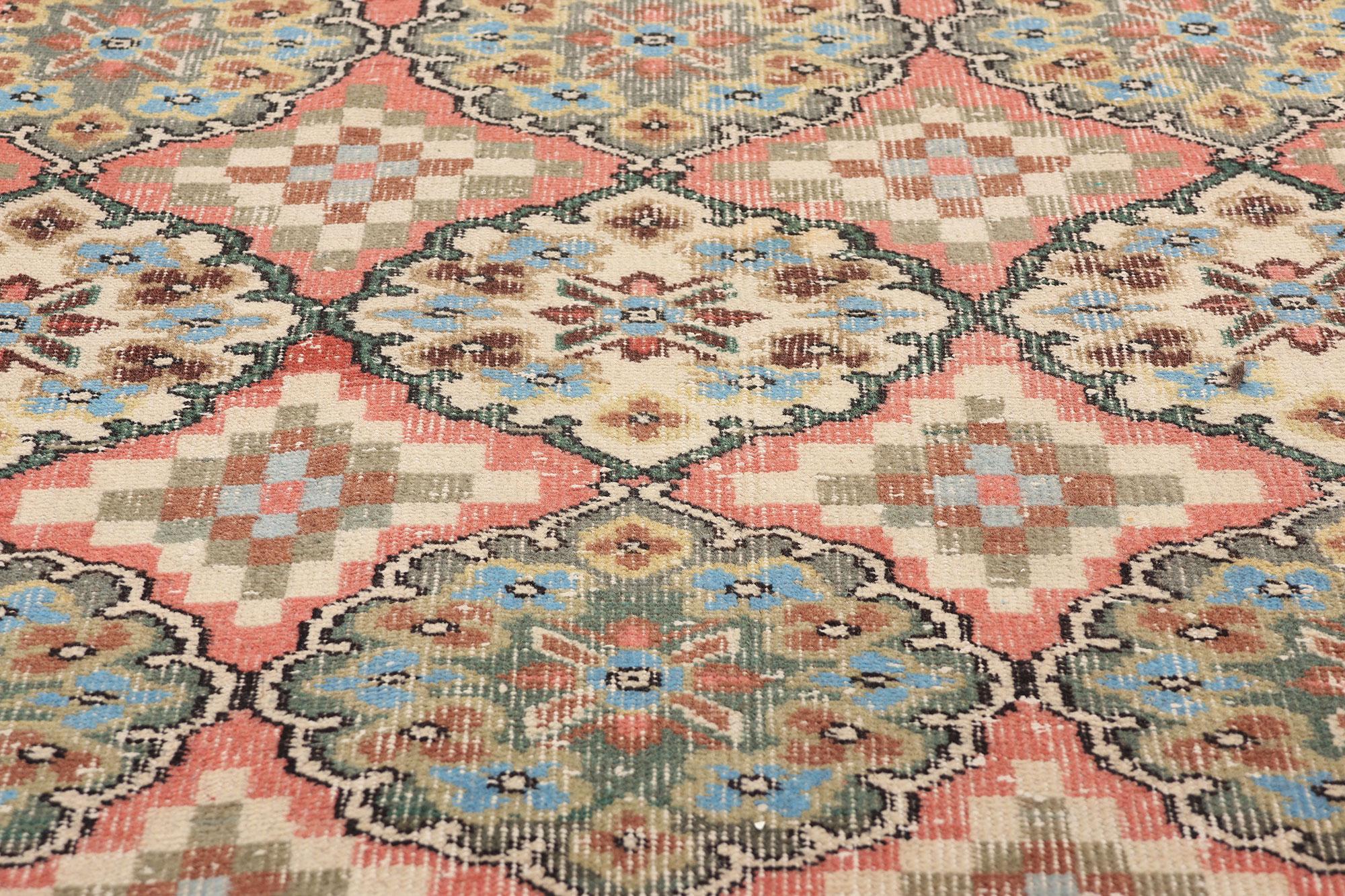 Noué à la main Tapis turc Sivas vintage Zeki Muren vieilli en vente