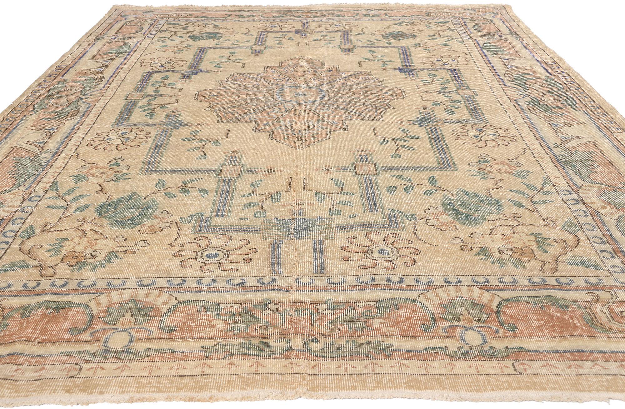 Türkischer Sivas-Teppich aus den 1940er Jahren im traditionellen Stil (Art déco) im Angebot
