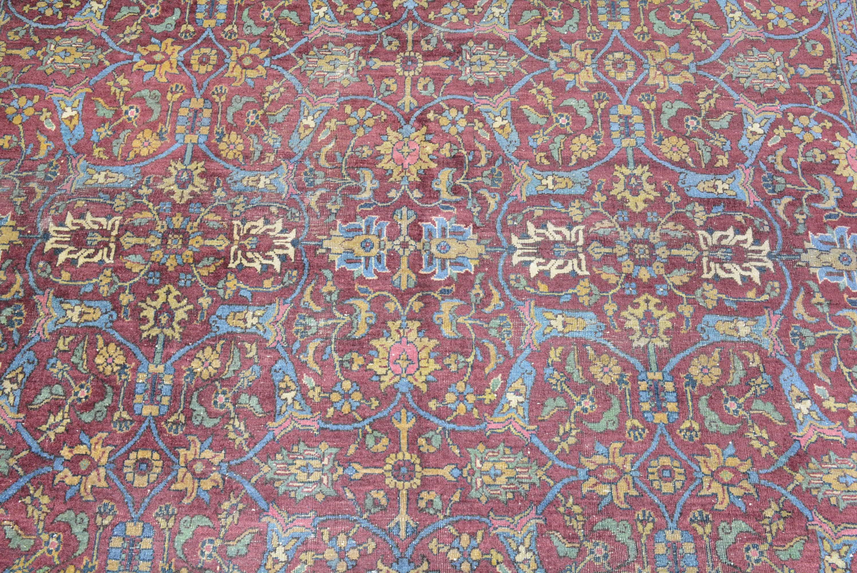 Woven Distressed Vintage Turkish Sivas Carpet For Sale