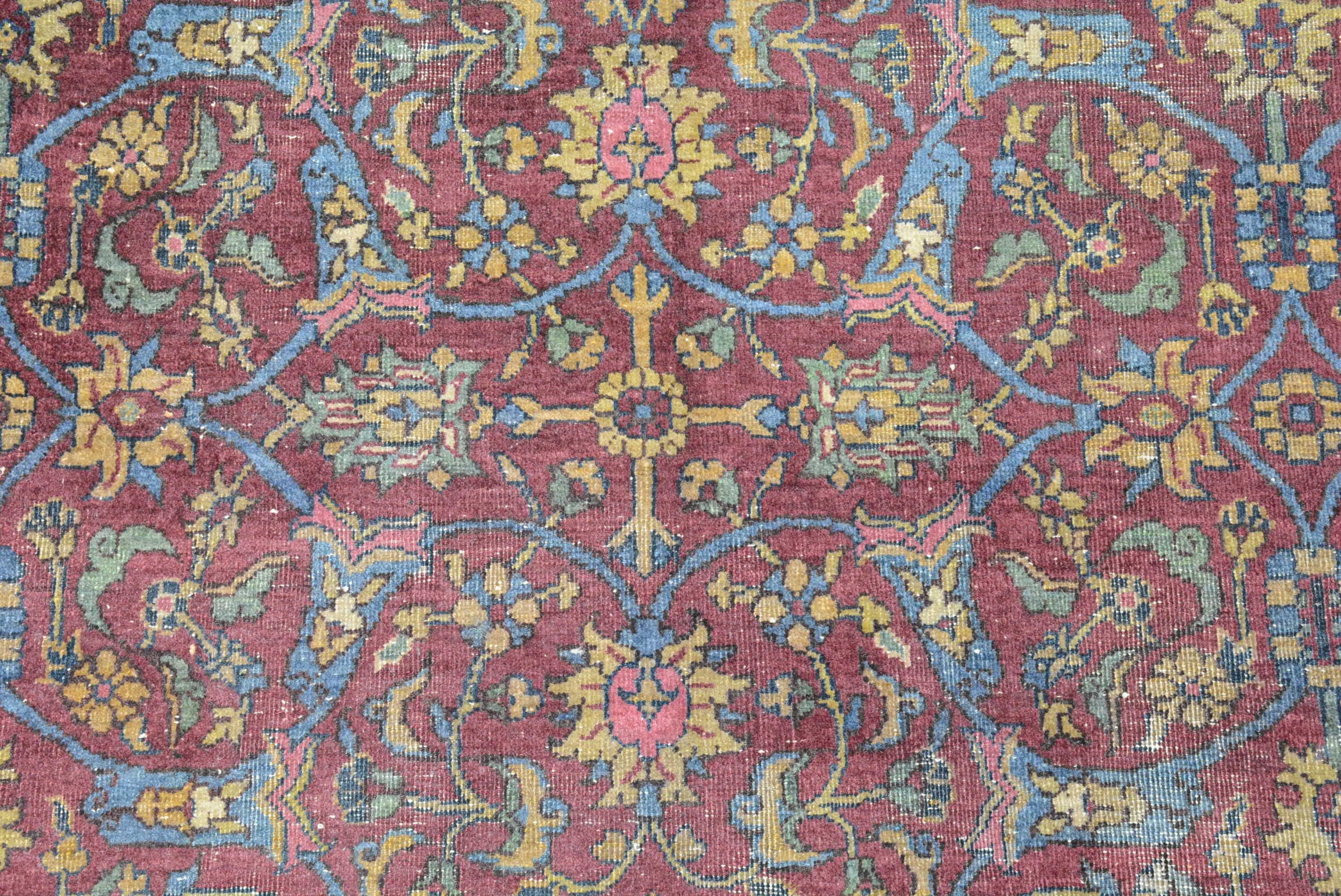 20th Century Distressed Vintage Turkish Sivas Carpet For Sale