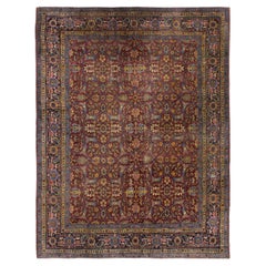 Distressed Vintage Turkish Sivas Carpet