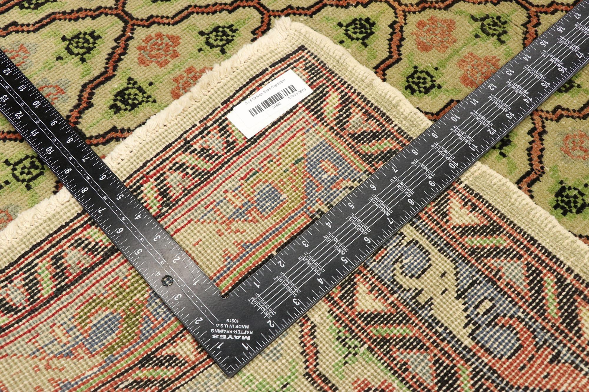 Alfombra Sivas Turca Vintage Desgastada Anudado a mano en venta
