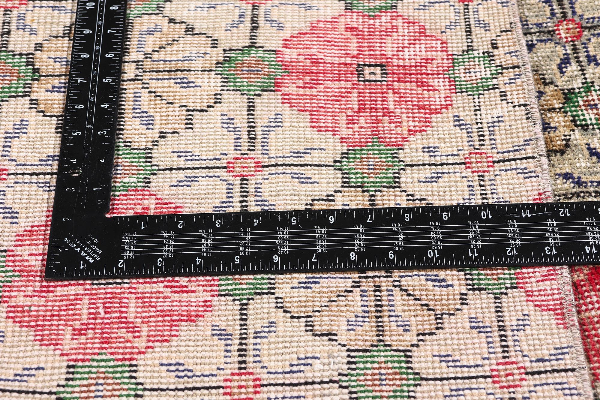 1950's Zeki Muren Distressed Turkish Sivas Rug with Traditional Style Abîmé - En vente à Dallas, TX