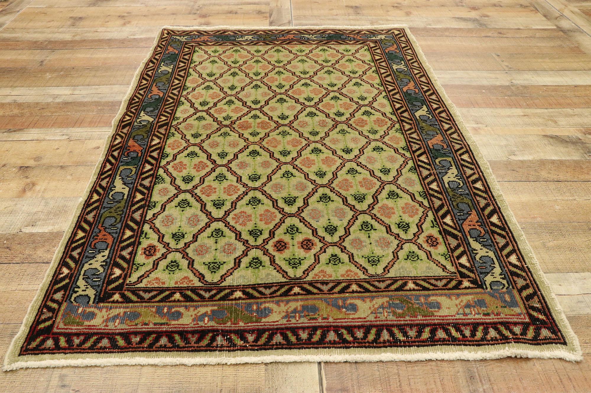 Alfombra Sivas Turca Vintage Desgastada siglo XX en venta