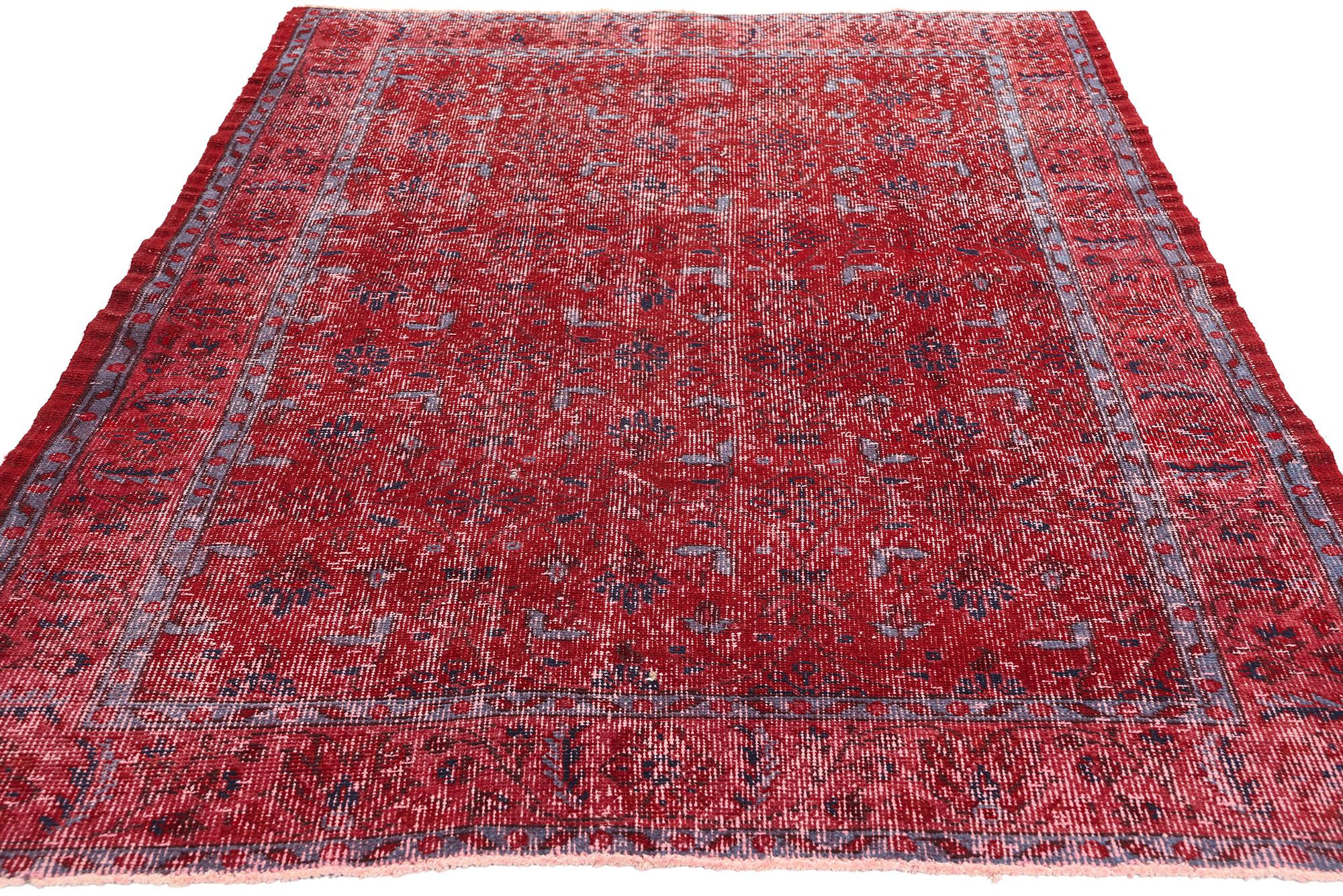 Rustic Distressed Vintage Turkish Sivas Rug For Sale