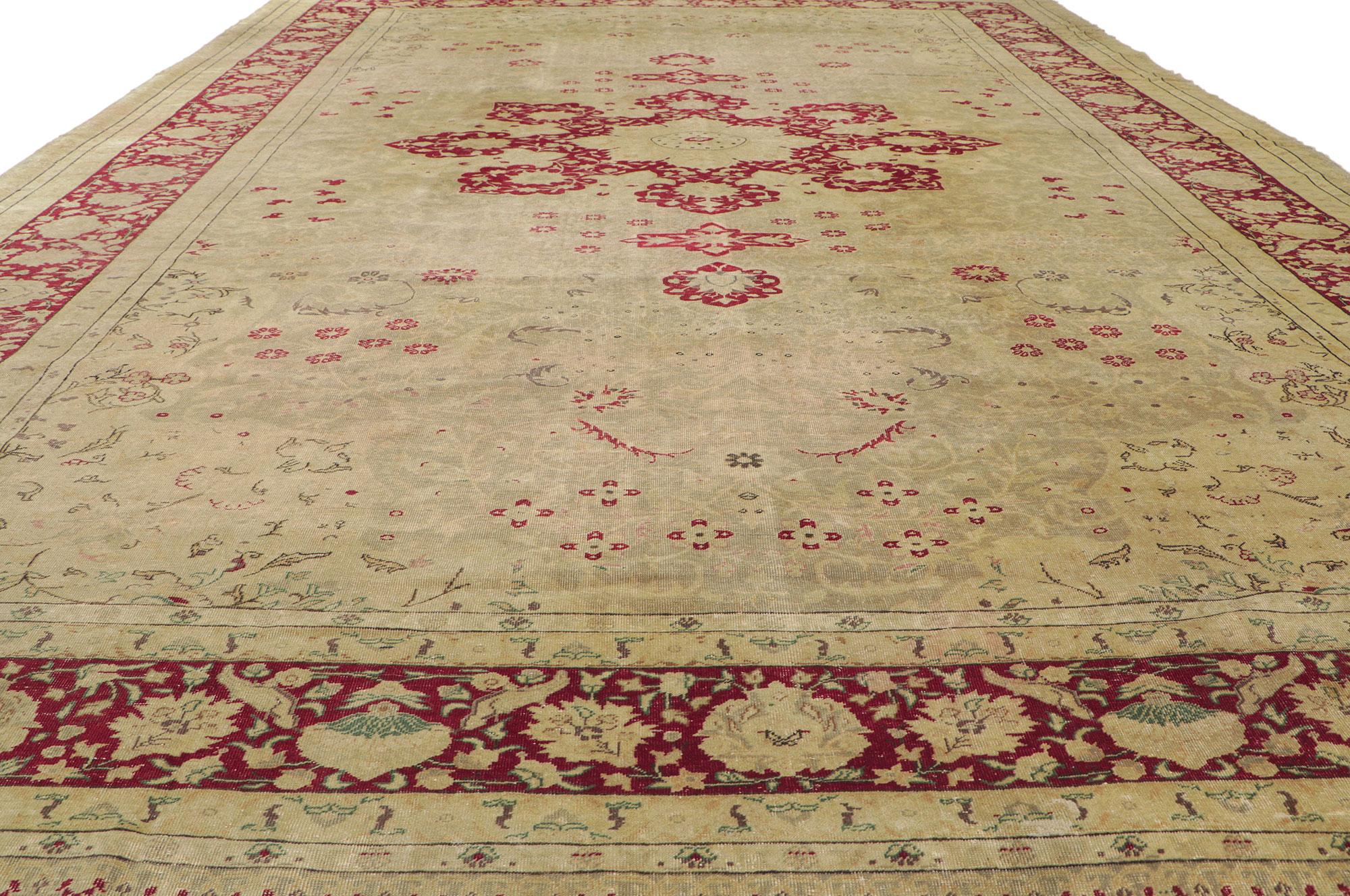 Rustic Antique Turkish Sivas Rug For Sale