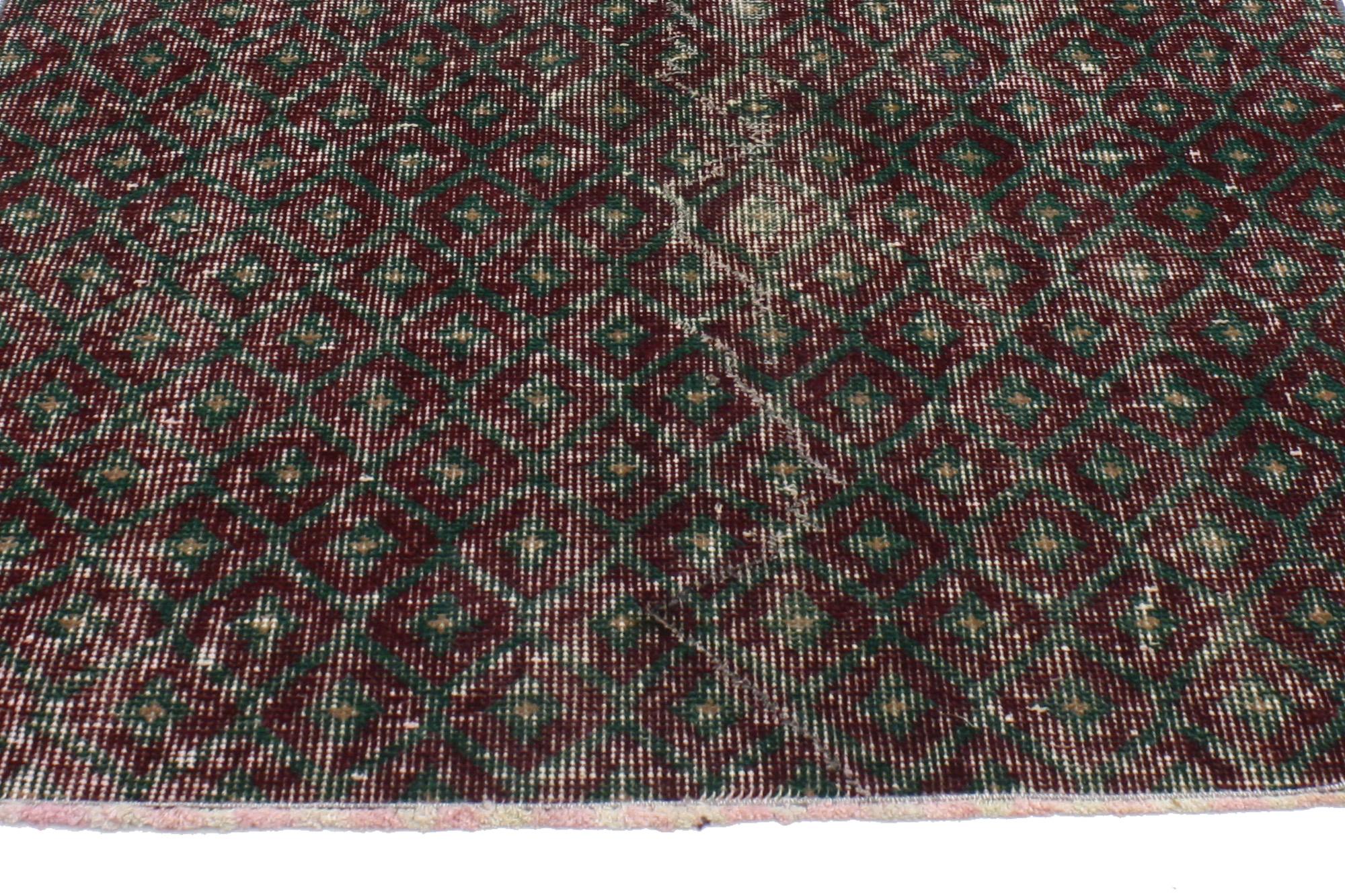 Noué à la main Tapis Sivas turc vintage vieilli en vente