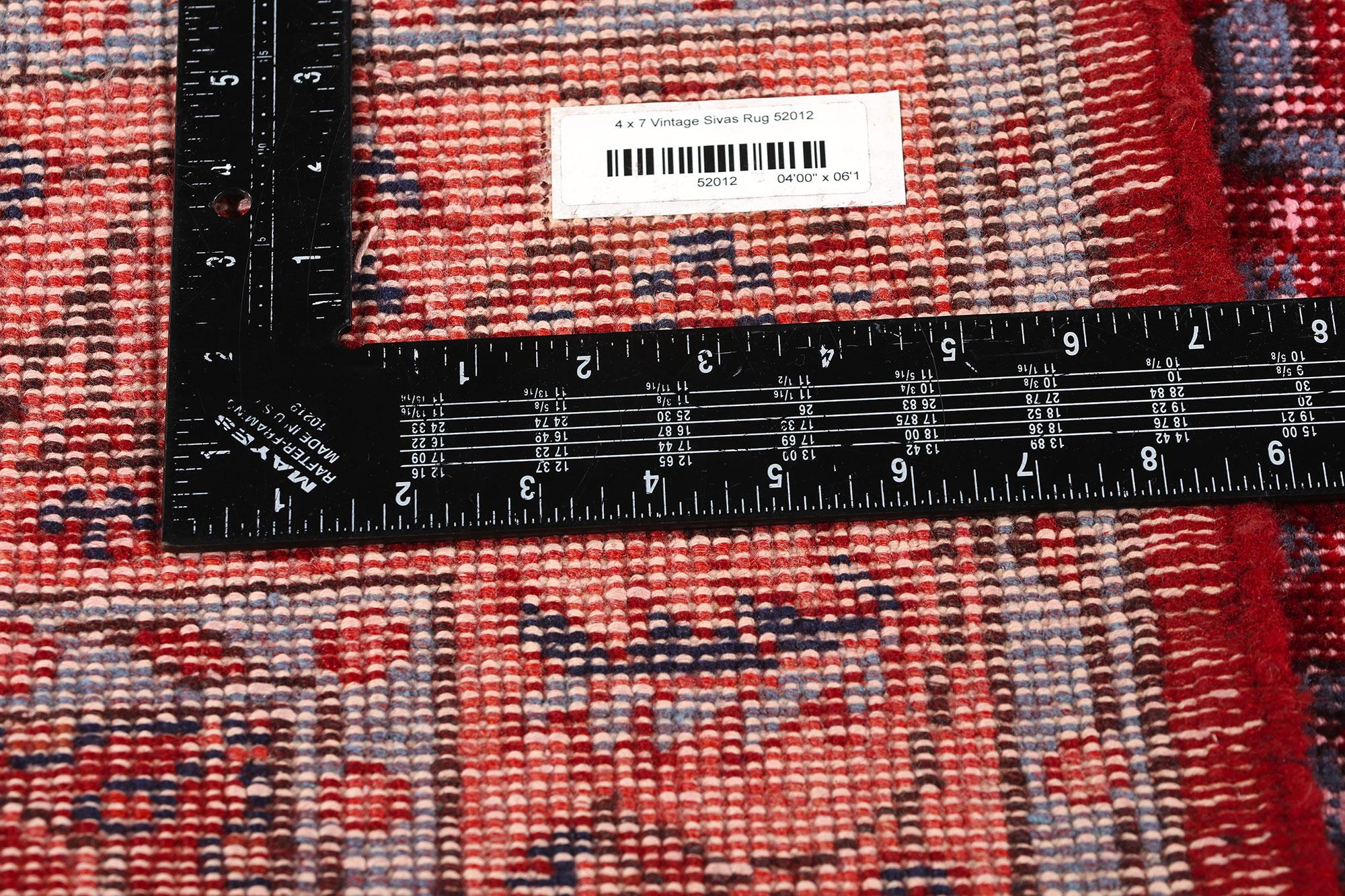 Alfombra Sivas Turca Vintage Desgastada en Desgastado estado para la venta en Dallas, TX