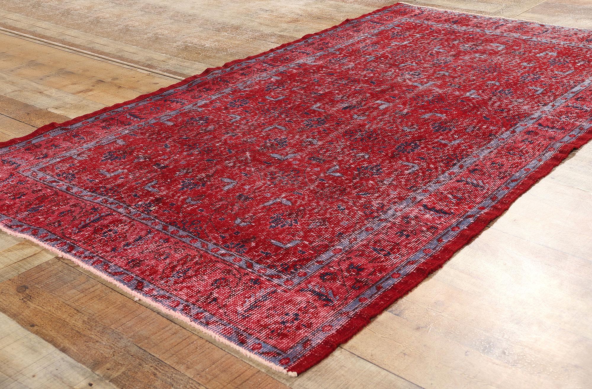 Wool Distressed Vintage Turkish Sivas Rug For Sale