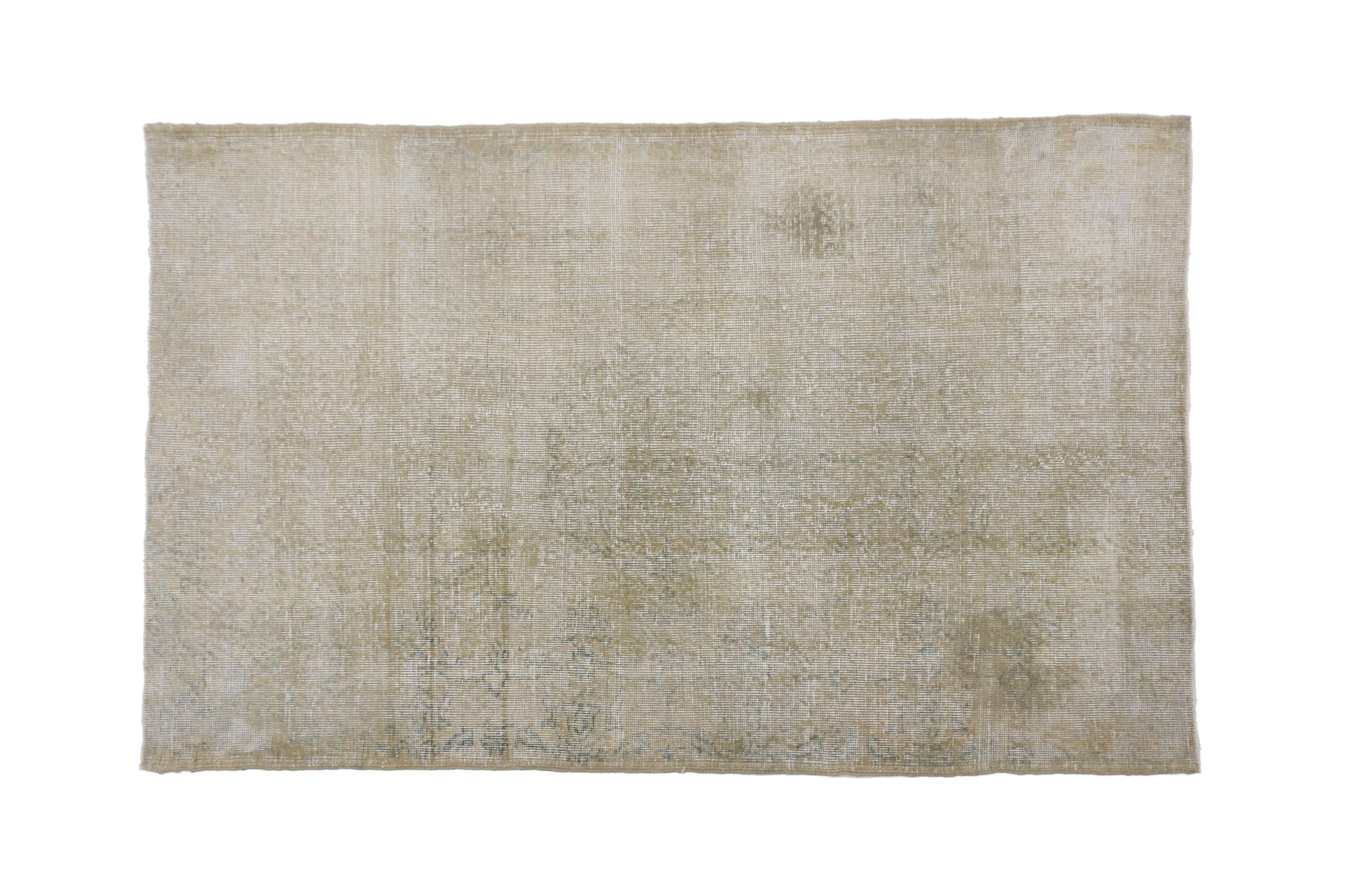 Chippendale Distressed Vintage Turkish Sivas Rug with Cotswold Cottage Style For Sale