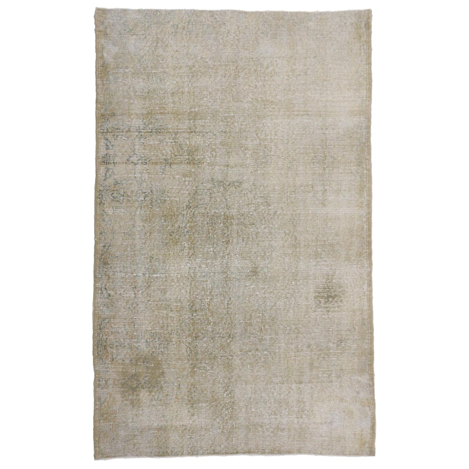 Distressed Vintage Turkish Sivas Rug with Cotswold Cottage Style For Sale
