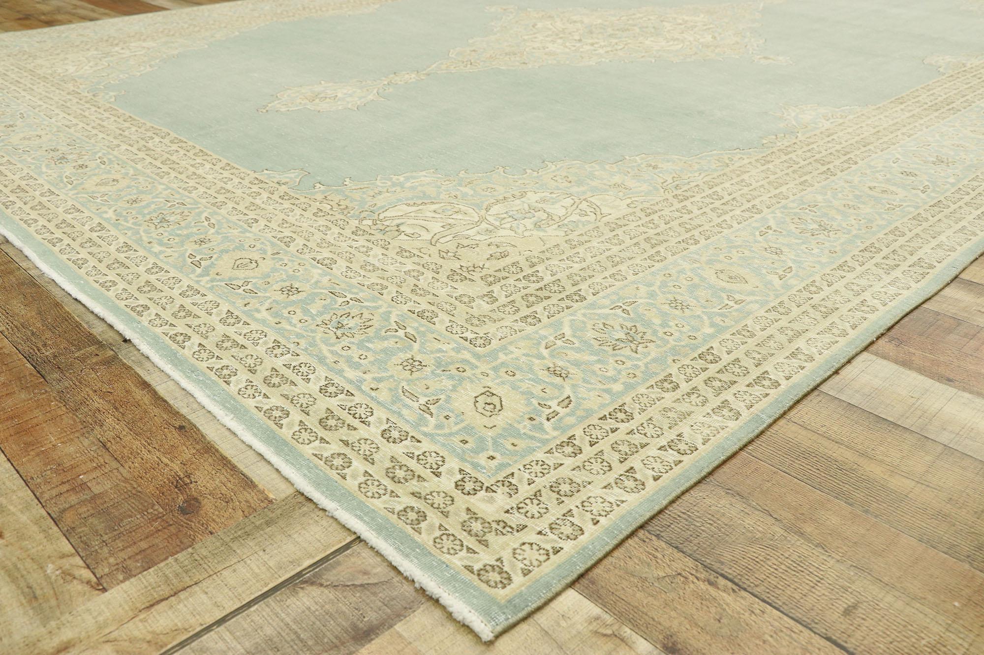 Wool Muted Vintage Turkish Sivas Rug, Timeless Style Meets Gustavian Grace  For Sale