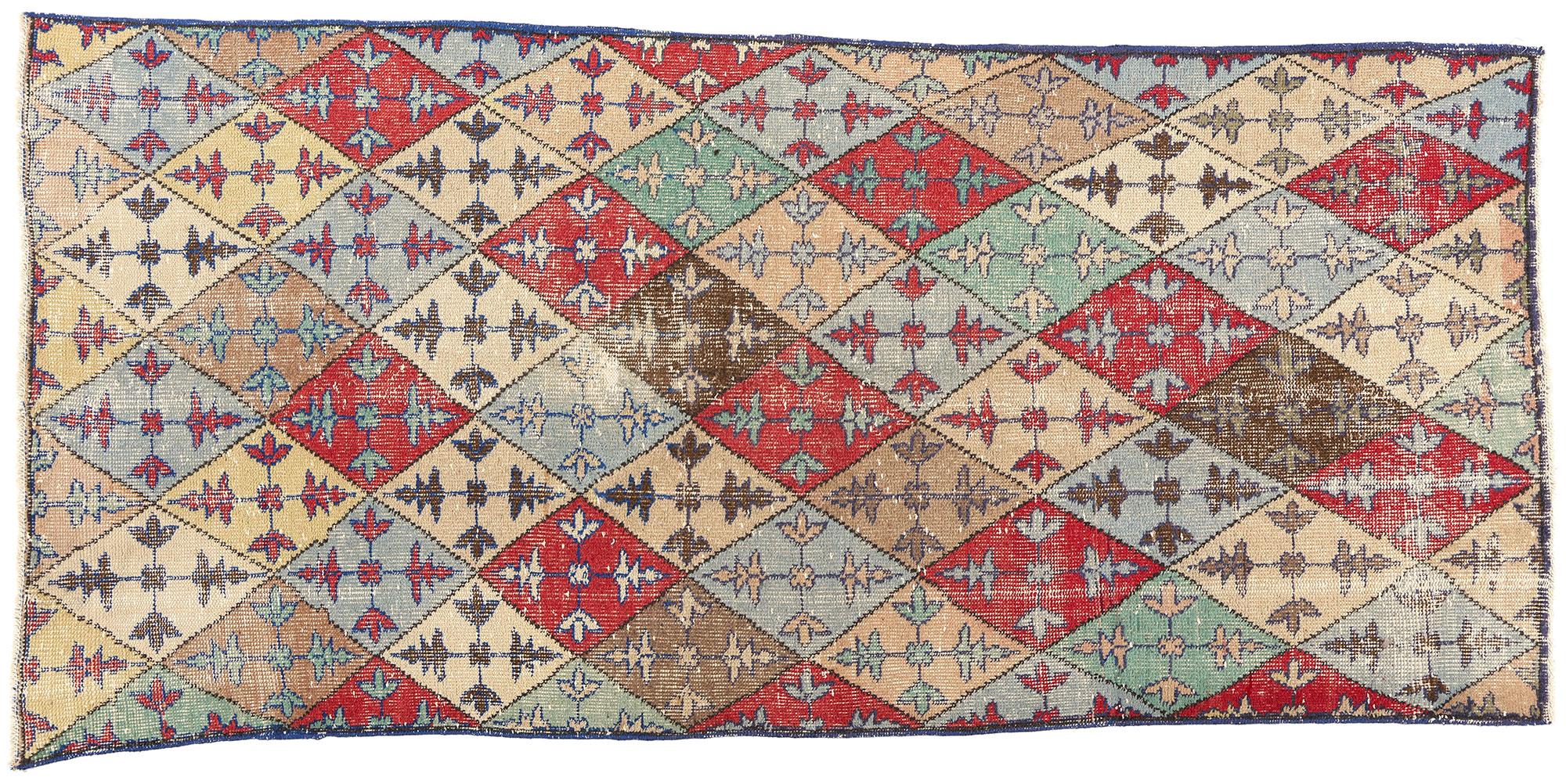 Zeki Muren Distressed Vintage Turkish Sivas Rug For Sale 3