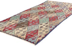 Zeki Muren Distressed Vintage Turkish Sivas Rug