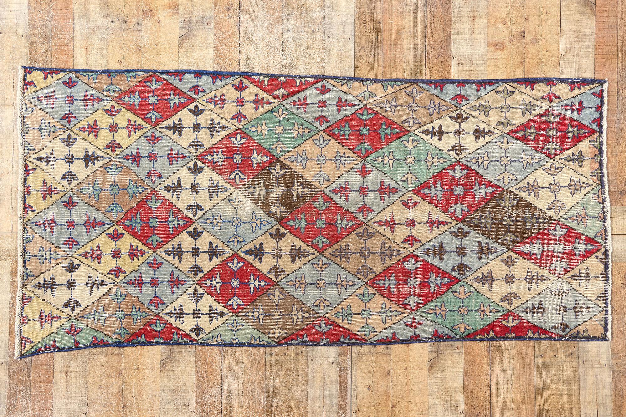 Zeki Muren Distressed Vintage Turkish Sivas Rug For Sale 2