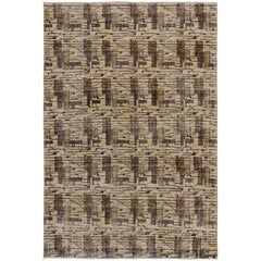 Distressed Vintage Turkish Sivas Rug with Industrial Art Deco Style